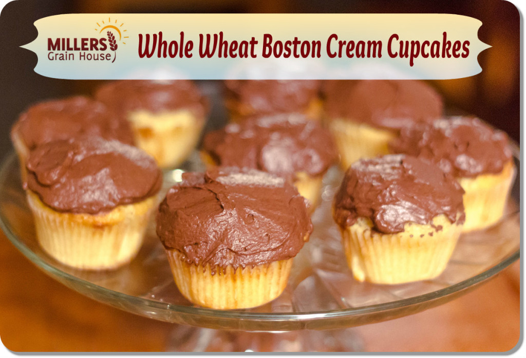 Whole Wheat Boston Cream Cupcakes