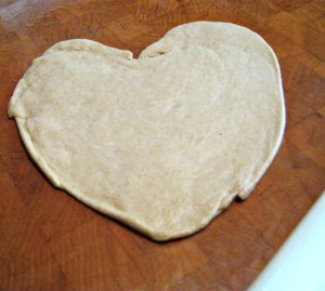 Matzah dough heart