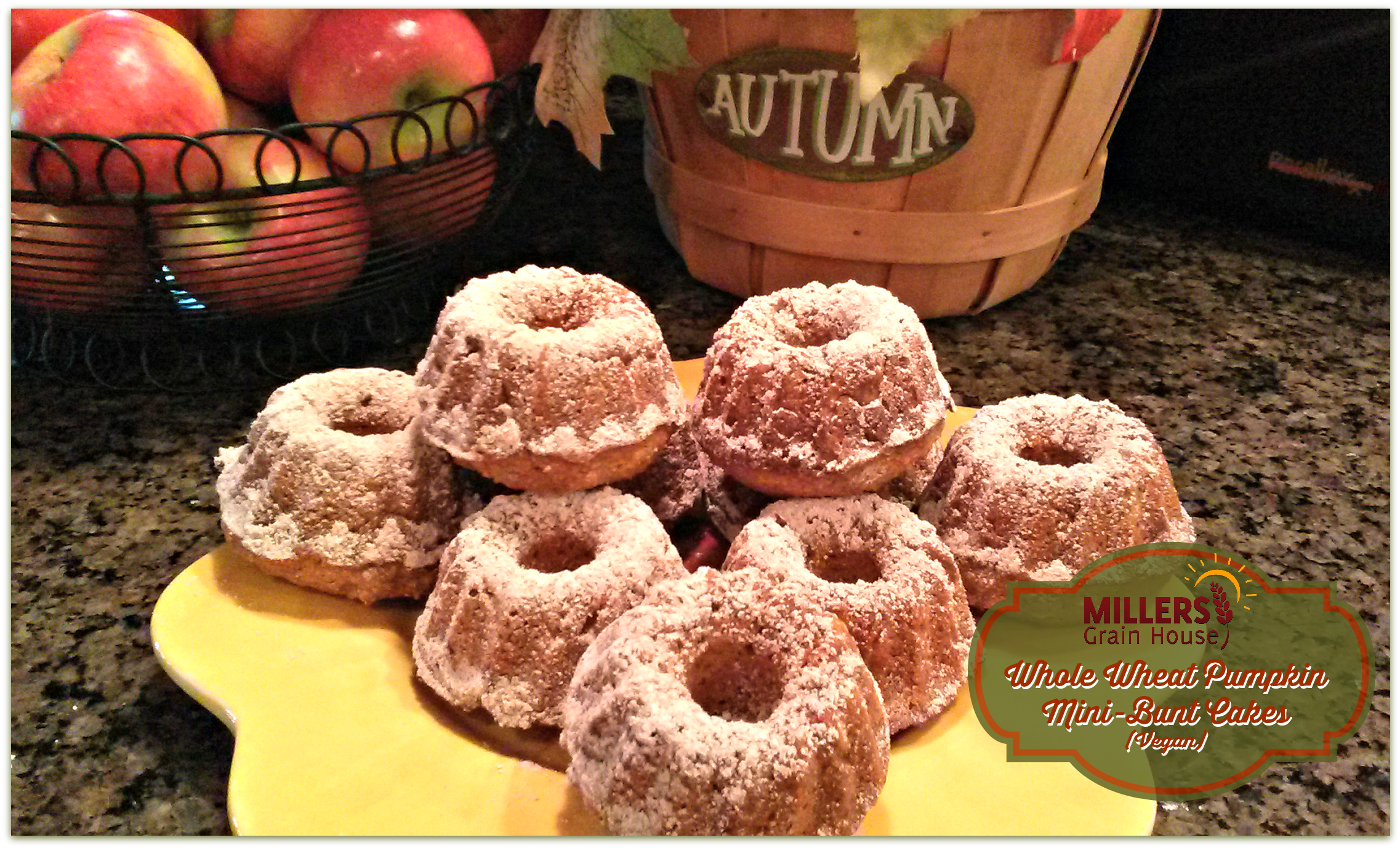 Whole Wheat Pumpkin Mini-Bunt Cakes Vegan